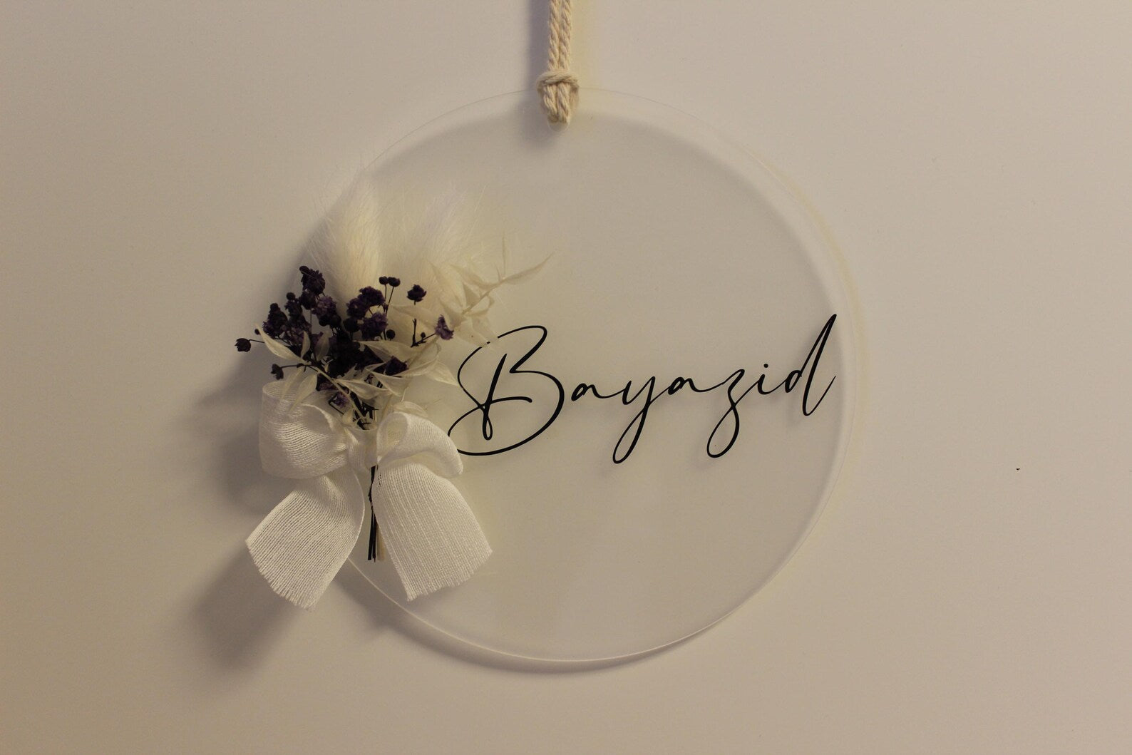 Türschild personalisiert | Plexiglas & Trockenblumen