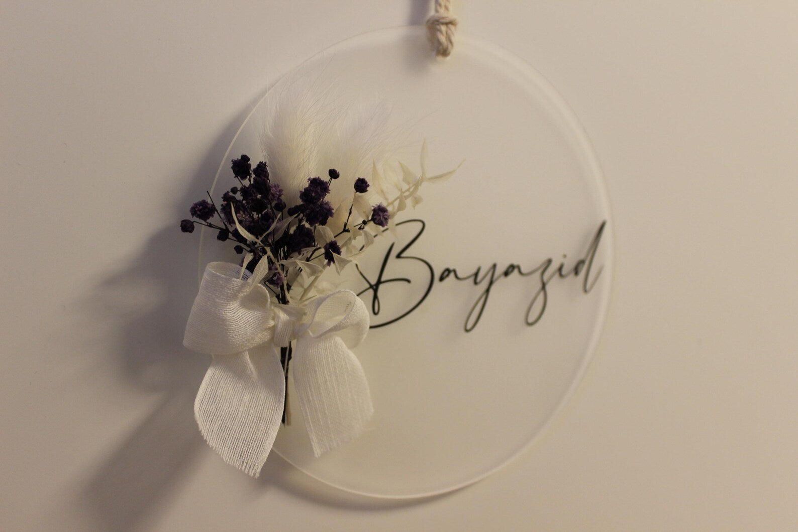 Türschild personalisiert | Plexiglas & Trockenblumen