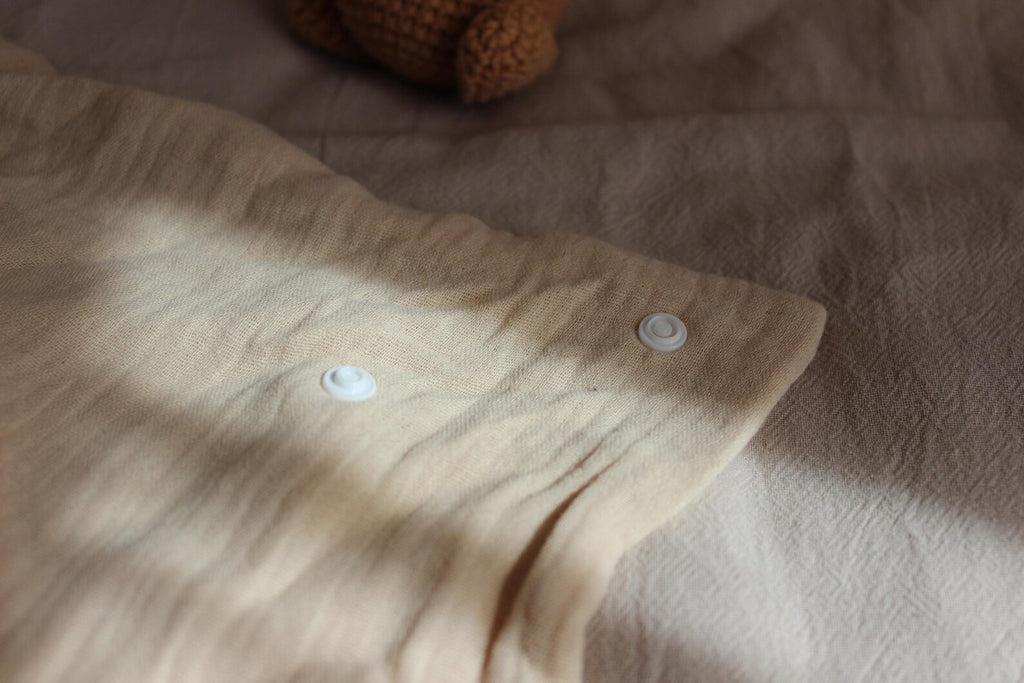 Schmusetuch Häkelbär | Musselin Kuscheltuch Baby