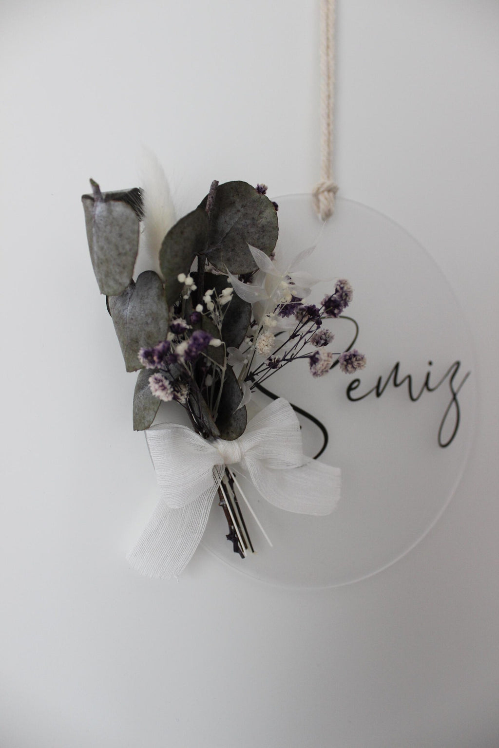 Türschild personalisiert | Plexiglas & Trockenblumen