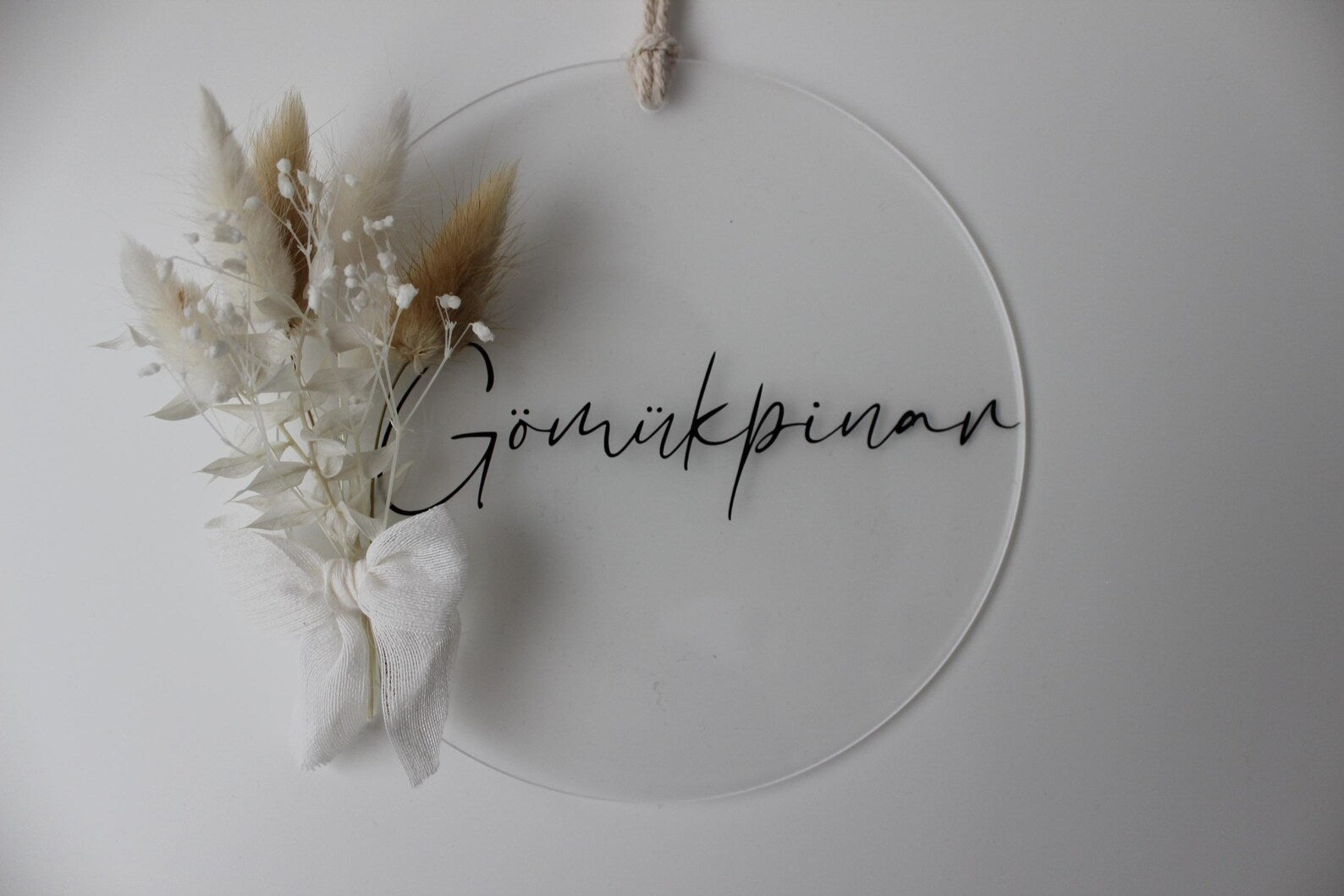 Türschild personalisiert | Plexiglas & Trockenblumen