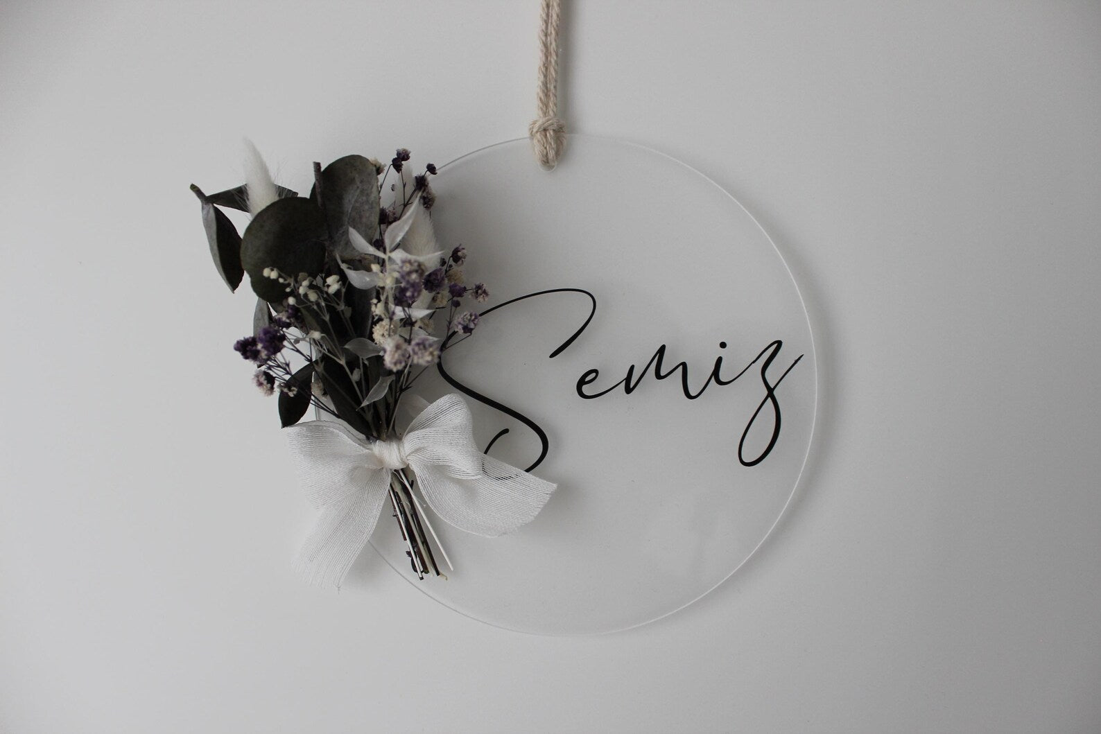 Türschild personalisiert | Plexiglas & Trockenblumen